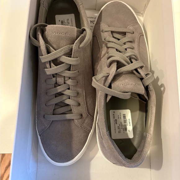 Vince Gray Suede Low Top Sneakers - Picture 3 of 4